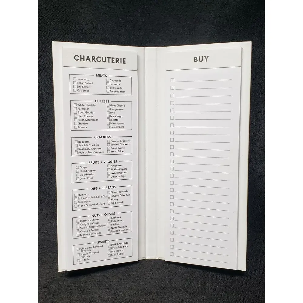 Santa Barbara Charcuterie Planner Notepad | Meat Cheese Crackers Buy Check List